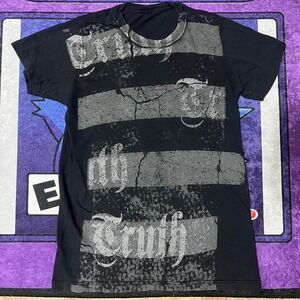 Black and grey y2k Crazy Truth skater medium tee